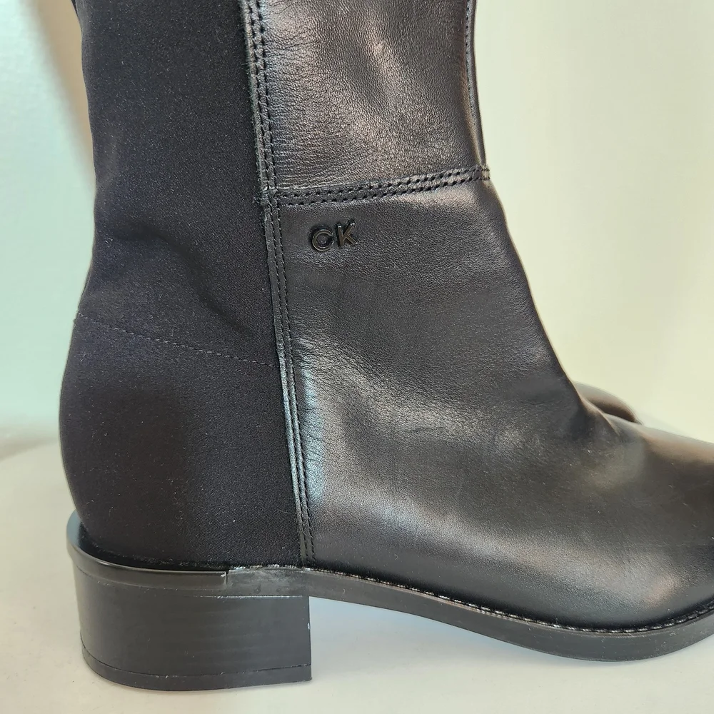 Calvin Klein Black Over the Knee Stretch Boots Size 7 NWOT
